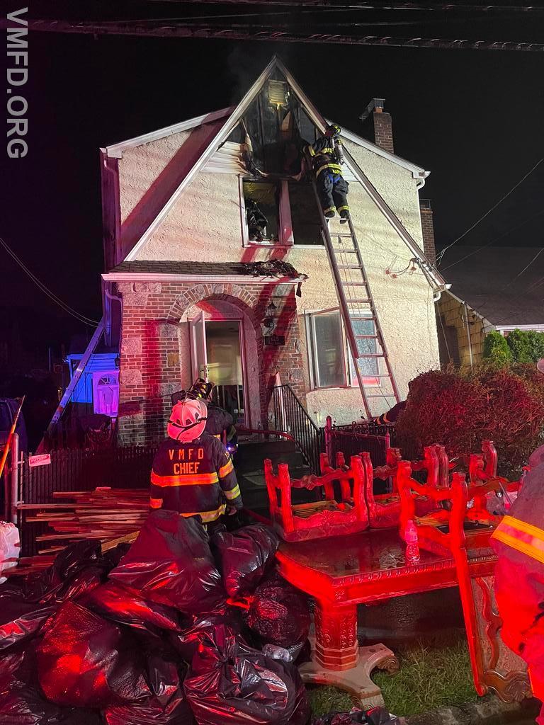 Members operate at a working fire shortly after Hurricane Ida struck the Village of Mamaroneck. 